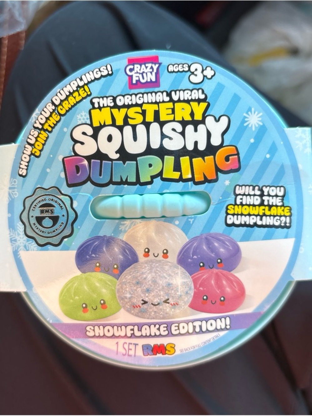Mystery Squishy Dumpling - Snowflake Edition (Purple, Pink, Green, Clear)